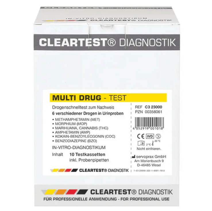 CLEARTESTMulti Drug Drogentest 6-Fach-Kassetten - Praxispackung Multi-Drug (mit MET)DocMed GmbH